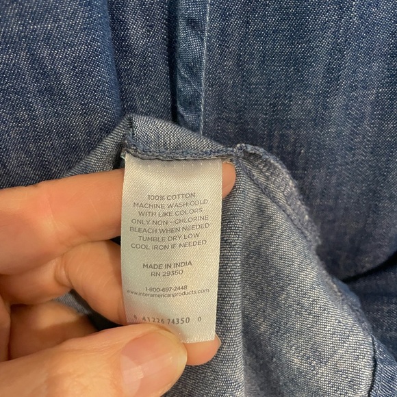 Women’s Dip Chambray Blue Peasant Blouse in Size 3x - Picture 4 of 5